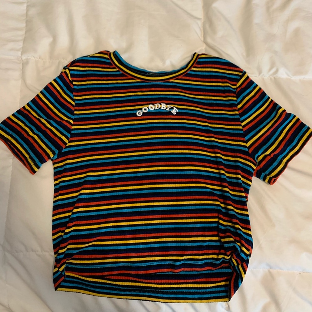 Cropped striped shirt:)